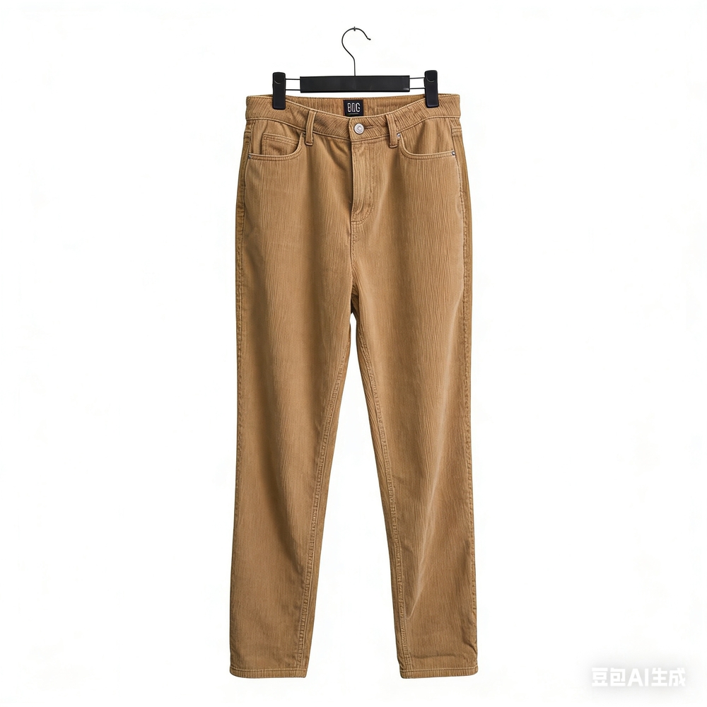 Tan Straight-Leg Jeans